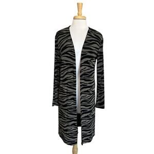Vintage Choon California Womens 12 Zebra Trench Cardigan BOHO Kimono